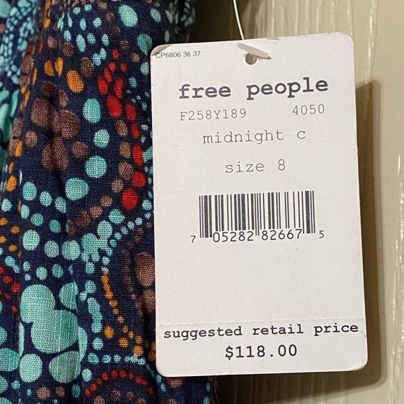 NWT Free People sz 8 navy blue double v mini dress - Picture 2 of 6